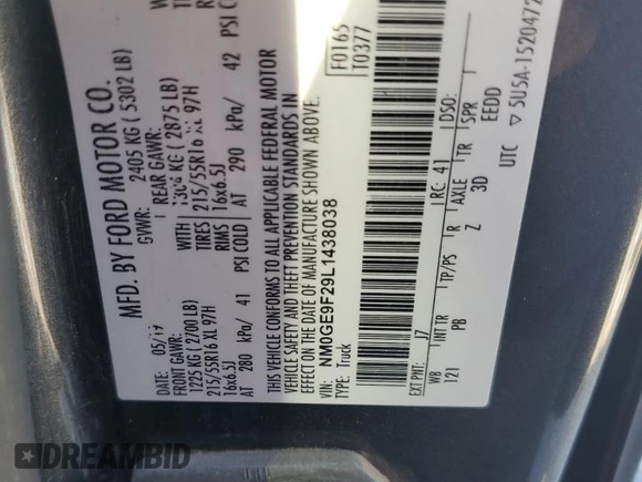 2020 Ford Transit Connect XLT с VIN NM0GE9F29L1438038, выставлен на аукционе Copart как лот 88605865 с пробегом 99 619 миль миль и Списание • Salvage title. История ставок и продаж доступна на DreamBid. Изображение 15.