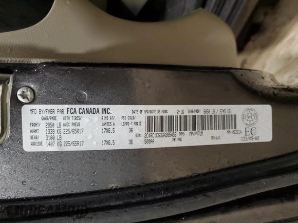 2016 Chrysler Town & Country Touring L Anniversary Edition with VIN 2C4RC1CG3GR285452, listed as a Copart auction lot 50752204 with 139,435 mi miles and Salvage Title. Bid and sale history available at DreamBid. Image 13.