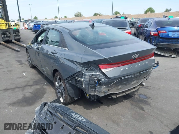 2024 Hyundai Elantra Limited with VIN KMHLN4DJ6RU097585, listed as a IAAI auction lot 42239279 with 4,355 mi miles and . Bid and sale history available at DreamBid. Image 3.