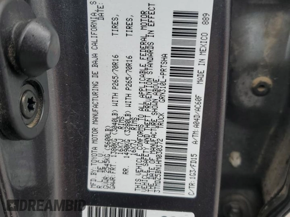 2017 Toyota Tacoma SR5 z VIN 3TMDZ5BN1HM030372, wystawiony jako Copart lot #54547985 z przebiegiem 67 663 mil mil oraz Szkoda całkowita • Salvage title. Historia ofert i sprzedaży dostępna na DreamBid. Obrazek 12.