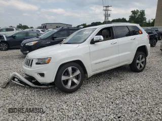 2015 Jeep Grand Cherokee Overland with VIN 1C4RJFCG8FC726437, listed as a Copart auction lot 63671265 with 158,452 mi miles and Clean title. Bid and sale history available at DreamBid. Image 1.