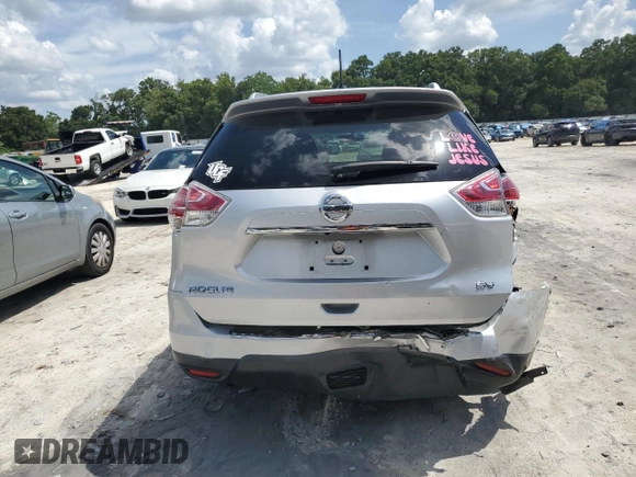 2015 Nissan Rogue S with VIN KNMAT2MT4FP553360, listed as a Copart auction lot 64629834 with 107,423 mi miles and Salvage Title. Bid and sale history available at carsss.com. Image 6.