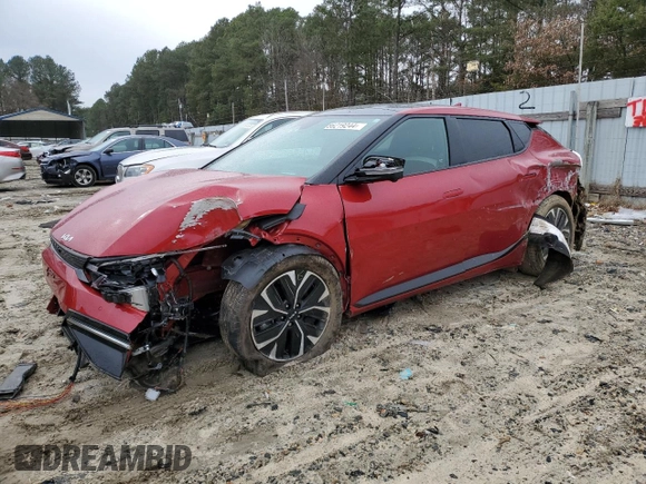 2024 Kia EV6 GT-Line with VIN KNDC44LA5R5169413, listed as a Copart auction lot 86219244 with 9,753 mi miles and Salvage Title. Bid and sale history available at carsss.com. Image 1.
