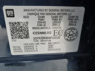 2022 Cadillac XT4 AWD Premium Luxury with VIN 1GYFZDR45NF153100, listed as a Copart auction lot 47483535 with 46,616 mi miles and Salvage Title. Bid and sale history available at carsss.com. Image 12.