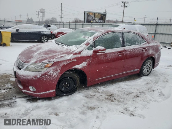 2010 Lexus HS 250h with VIN JTHBB1BA9A2005121, listed as a Copart auction lot 87825175 with 124,594 mi miles and Salvage Title. Bid and sale history available at DreamBid. Image 1.