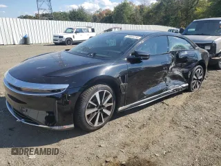 2024 Lucid Air Pure with VIN 50EA1PGA6RA003304, listed as a Copart auction lot 73691314 with 7,280 mi miles and Salvage Title. Bid and sale history available at carsss.com. Image 1.