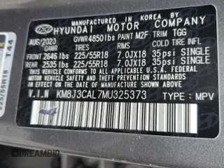 2021 Hyundai Tucson Sport with VIN KM8J3CAL7MU325373, listed as a Copart auction lot 52071955 with 58,737 mi miles and Salvage Title. Bid and sale history available at carsss.com. Image 13.
