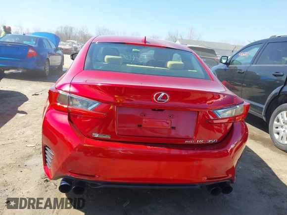 2015 Lexus RC 350 F Sport with VIN JTHSE5BC7F5004605, listed as a IAAI auction lot 41730394 with 68,713 mi miles and . Bid and sale history available at DreamBid. Image 17.
