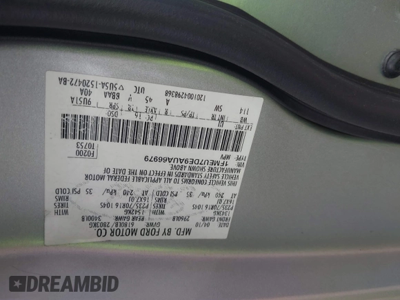 2010 Ford Explorer XLT with VIN 1FMEU7DE9AUA66979, listed as a IAAI auction lot 42501349 with 168,224 mi miles and . Bid and sale history available at DreamBid. Image 9.