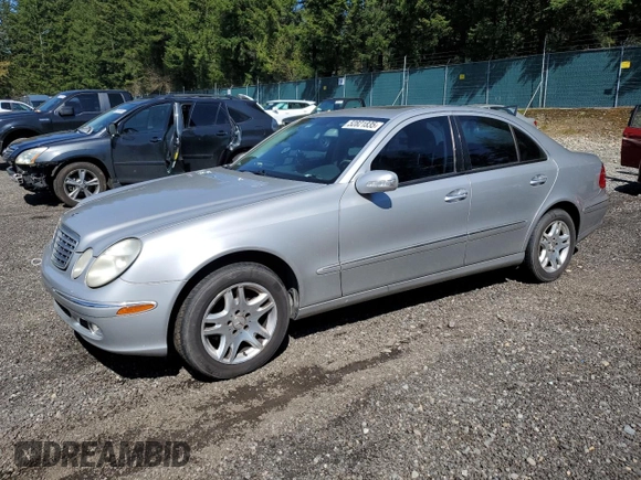 2004 Mercedes-Benz E 320 with VIN WDBUF65J24A430955, listed as a Copart auction lot 52821835 with 174,254 mi miles and Salvage Title. Bid and sale history available at carsss.com. Image 1.