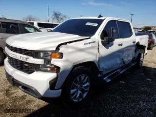 2021 Chevrolet Silverado 1500 Custom with VIN 3GCUYBEF6MG365352, listed as a Copart auction lot 45761585 with 38,306 mi miles and Salvage Title. Bid and sale history available at carsss.com. Image 1.