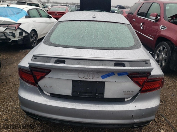 2018 Audi A7 Prestige with VIN WAU23AFC5JN062745, listed as a Copart auction lot 76897093 with 55,743 mi miles and Salvage Title. Bid and sale history available at carsss.com. Image 6.