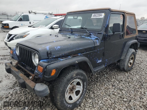 1998 Jeep Wrangler Sport with VIN 1J4FY19S5WP707201, listed as a Copart auction lot 86632884 with 0 mi miles and Salvage Title. Bid and sale history available at carsss.com. Image 1.