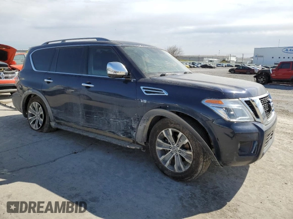 2019 Nissan Armada SL with VIN JN8AY2ND6K9090410, listed as a Copart auction lot 46342825 with 106,930 mi miles and Salvage Title. Bid and sale history available at carsss.com. Image 4.