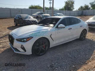 2020 Genesis G70 3.3T with VIN KMTG34LEXLU063223, listed as a Copart auction lot 74316164 with 48,317 mi miles and Salvage Title. Bid and sale history available at carsss.com. Image 1.