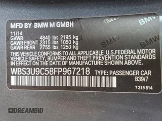 2015 BMW M4 z VIN WBS3U9C58FP967218, wystawiony jako Copart lot #49249725 z przebiegiem 152 320 mil mil oraz Tytuł czysty. Historia ofert i sprzedaży dostępna na DreamBid. Obrazek 12.