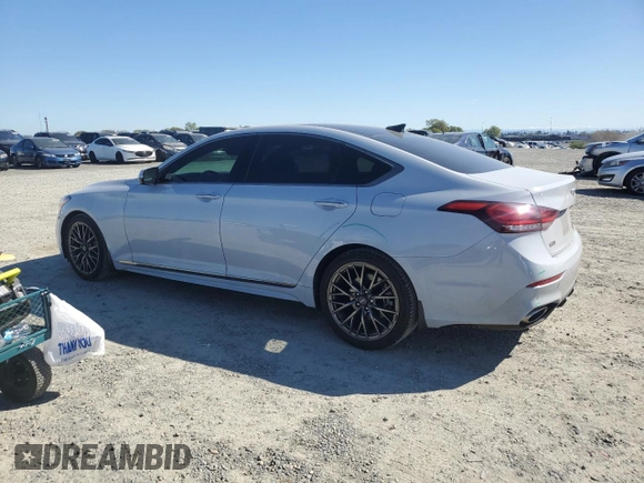 2019 Genesis G80 3.8L with VIN KMTFN4JE6KU313290, listed as a Copart auction lot 50179045 with 41,648 mi miles and Salvage title. Bid and sale history available at DreamBid. Image 2.