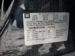 2015 Chevrolet Colorado 4WD LT with VIN 1GCGTBE36F1227362, listed as a Copart auction lot 88372535 with 218,656 mi miles and Clean Title. Bid and sale history available at carsss.com. Image 12.