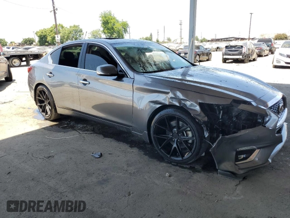 2019 Infiniti Q50 Luxe with VIN JN1EV7AP8KM514432, listed as a Copart auction lot 61669405 with 49,753 mi miles and Salvage title. Bid and sale history available at DreamBid. Image 4.