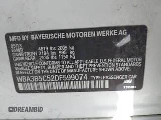 2013 BMW 3 Series 328i xDrive with VIN WBA3B5C52DF599074, listed as a IAAI auction lot 42408547 with 158,050 mi miles and . Bid and sale history available at DreamBid. Image 9.