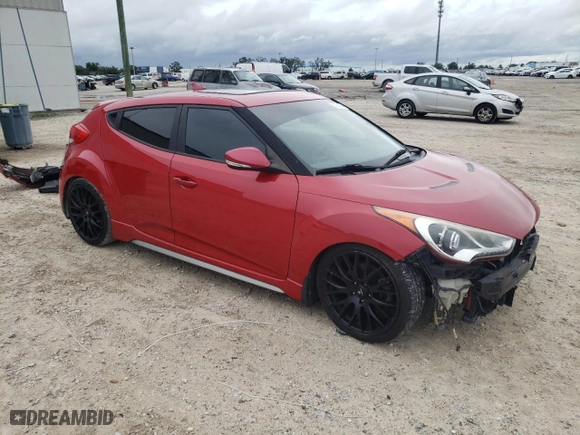 2013 Hyundai Veloster Turbo w/Black Int with VIN KMHTC6AE8DU176404, listed as a Copart auction lot 74314734 with 112,454 mi miles and Salvage Title. Bid and sale history available at carsss.com. Image 4.