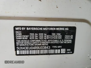 2024 BMW X5 xDrive50e with VIN 5UX43EU04R9U03843, listed as a Copart auction lot 43378115 with 0 mi miles and Non Repairable. Bid and sale history available at carsss.com. Image 13.