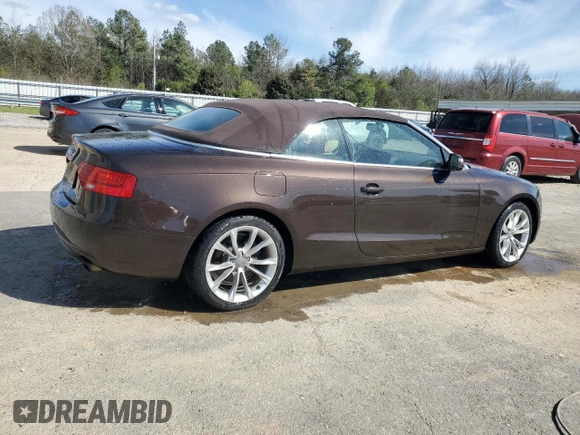 2013 Audi A5 Premium Plus with VIN WAULFAFH6DN017342, listed as a Copart auction lot 49815795 with 108,488 mi miles and Salvage Title. Bid and sale history available at carsss.com. Image 3.