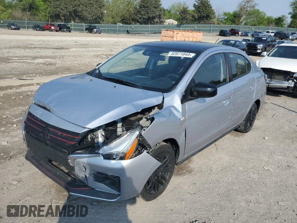 2023 Mitsubishi Mirage G4 ES with VIN ML32FUFJ1PHF00748, listed as a Copart auction lot 52071044 with 41,590 mi miles. Bid and sale history available at carsss.com. Image 1.