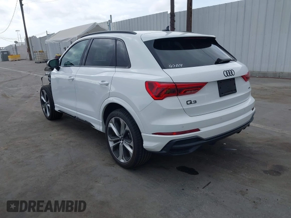 2022 Audi Q3 S line Premium Plus with VIN WA1EECF35N1017446, listed as a IAAI auction lot 42083430 with 37,713 mi miles and . Bid and sale history available at DreamBid. Image 3.