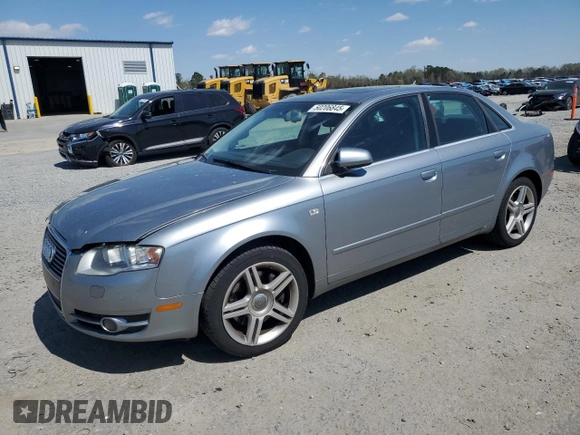 2007 Audi A4 2.0T with VIN WAUDF78E07A077400, listed as a Copart auction lot 50206845 with 99,157 mi miles and Salvage Title. Bid and sale history available at carsss.com. Image 1.