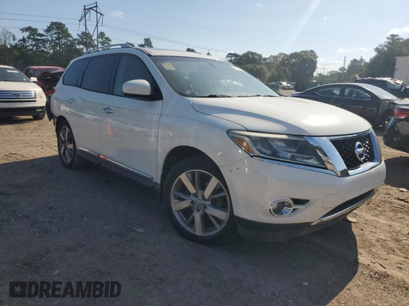 2014 Nissan Pathfinder SL with VIN 5N1AR2MN7EC682369, listed as a Copart auction lot 43632055 with 143,694 mi miles and Salvage Title. Bid and sale history available at DreamBid. Image 4.