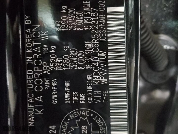 2024 Kia EV6 GT-Line with VIN KNDC4DLC6R5223187, listed as a Copart auction lot 44782945 with 0 mi miles and Salvage Title. Bid and sale history available at carsss.com. Image 12.