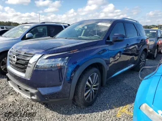 2022 Nissan Pathfinder Platinum with VIN 5N1DR3DG2NC268341, listed as a Copart auction lot 74217384 with 32,555 mi miles and Non Repairable. Bid and sale history available at carsss.com. Image 1.