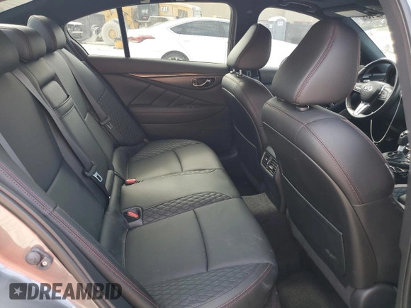 2023 Infiniti Q50 Red Sport 400 with VIN JN1FV7DP8PM570359, listed as a Copart auction lot 42814215 with 8,564 mi miles and Clean Title. Bid and sale history available at DreamBid. Image 10.