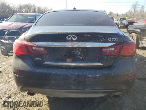 2019 Infiniti Q70 Luxe with VIN JN1BY1ARXKM585270, listed as a Copart auction lot 42320385 with 94,206 mi miles and Salvage Title. Bid and sale history available at DreamBid. Image 6.