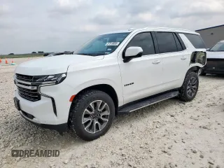 2021 Chevrolet Tahoe LT with VIN 1GNSCNKD1MR119116, listed as a Copart auction lot 57319895 with 119,784 mi miles and Salvage title. Bid and sale history available at DreamBid. Image 1.