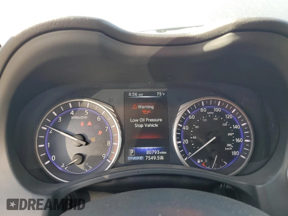 2017 Infiniti Q50 Premium with VIN JN1EV7AP3HM735316, listed as a Copart auction lot 58159225 with 80,793 mi miles and Salvage title. Bid and sale history available at DreamBid. Image 9.