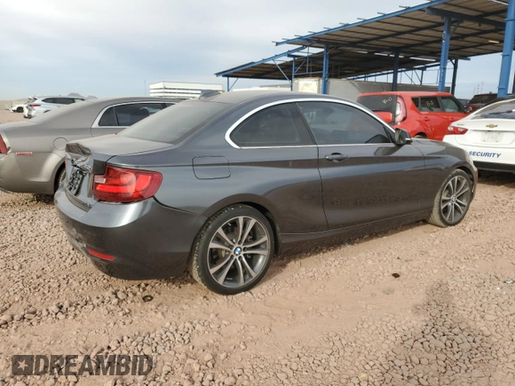 2015 BMW 2 Series 228i with VIN WBA1F5C57FV257639, listed as a Copart auction lot 86645114 with 73,094 mi miles and Salvage Title. Bid and sale history available at carsss.com. Image 3.