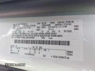 2020 Ford Transit с VIN 1FTBW1Y80LKB16539, выставлен на аукционе IAAI как лот 42685479 с пробегом 64 782 миль миль и . История ставок и продаж доступна на DreamBid. Изображение 9.
