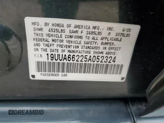 2005 Acura TL with VIN 19UUA66225A052324, listed as a Copart auction lot 51830865 with 79,251 mi miles and Salvage Title. Bid and sale history available at carsss.com. Image 12.