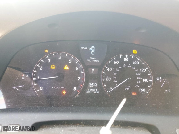 2007 Lexus LS 460 with VIN JTHBL46F675001362, listed as a Copart auction lot 48631685 with 219,477 mi miles and Salvage Title. Bid and sale history available at carsss.com. Image 9.