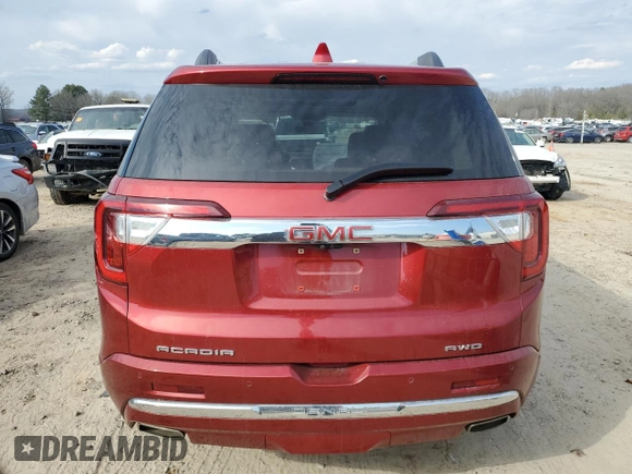 2021 GMC Acadia Denali with VIN 1GKKNXLS6MZ114056, listed as a Copart auction lot 49339025 with Not provided miles and Salvage title. Bid and sale history available at DreamBid. Image 6.