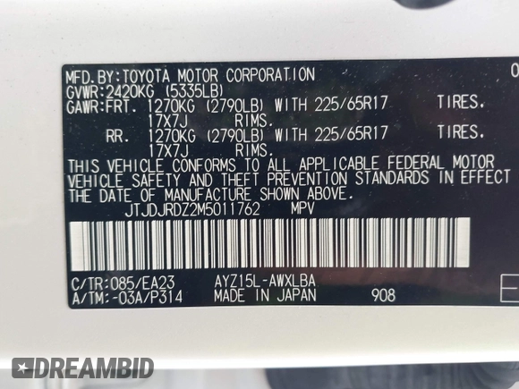 2021 Lexus NX 300h with VIN JTJDJRDZ2M5011762, listed as a IAAI auction lot 42104241 with 18,902 mi miles and . Bid and sale history available at DreamBid. Image 9.