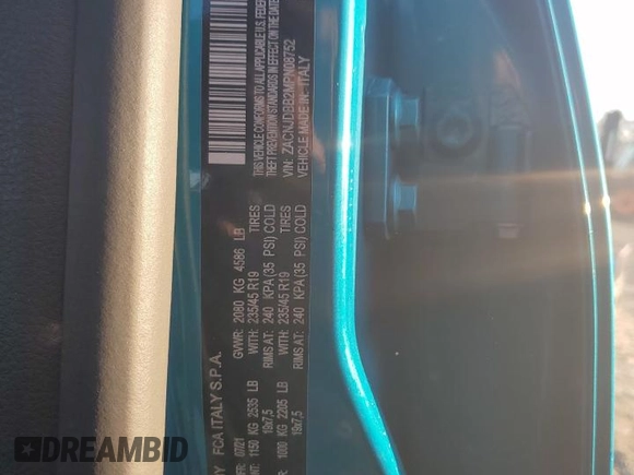 2021 Jeep Renegade 80th Anniversary с VIN ZACNJDBB2MPN08752, выставлен на аукционе Copart как лот 72524634 с пробегом 39 424 миль миль и Списание • Salvage title. История ставок и продаж доступна на DreamBid. Изображение 14.
