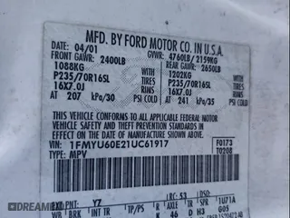 2001 Ford Explorer Sport with VIN 1FMYU60E21UC61917, listed as a Copart auction lot 47710121 with 290,668 mi miles and Non Repairable. Bid and sale history available at carsss.com. Image 10.