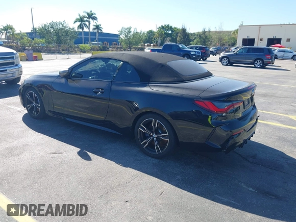 2023 BMW 4 Series M440i with VIN WBA53AT08PCL58435, listed as a IAAI auction lot 41745514 with 23,161 mi miles and . Bid and sale history available at DreamBid. Image 3.