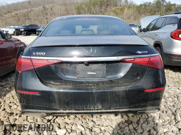 2022 Mercedes-Benz S-Class S 500 with VIN W1K6G6DB1NA142983, listed as a Copart auction lot 46433605 with 0 mi miles and Salvage Title. Bid and sale history available at carsss.com. Image 6.