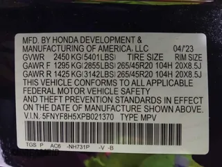 2023 Honda Passport EX-L с VIN 5FNYF8H5XPB021370, выставлен на аукционе IAAI как лот 42336366 с пробегом 36 175 миль миль и . История ставок и продаж доступна на DreamBid. Изображение 9.