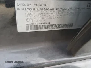 2014 Audi A4 Premium with VIN WAUBFAFL9EN034654, listed as a Copart auction lot 47323195 with 85,765 mi miles and Salvage Title. Bid and sale history available at carsss.com. Image 12.