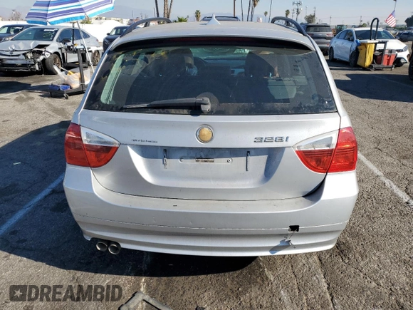 2007 BMW 3 Series 328i with VIN WBAVS13597FV95030, listed as a Copart auction lot 87953205 with 0 mi miles and Salvage Title. Bid and sale history available at carsss.com. Image 6.